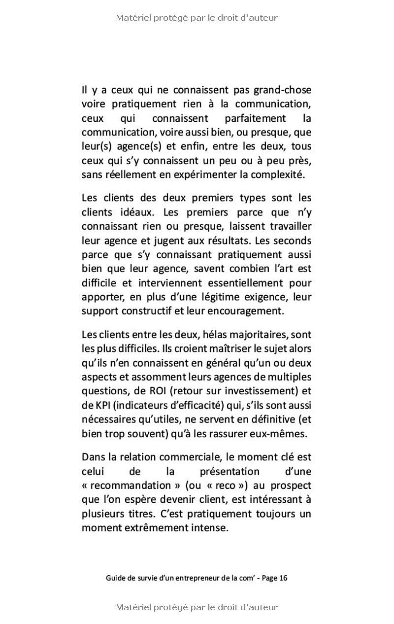 Guide de survie dun entrepreneur de la Com: Dans les coulisses dune agence de communication