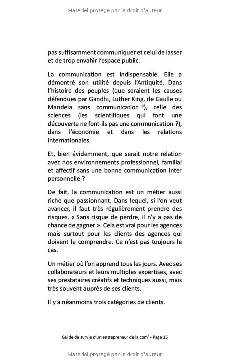 Guide de survie dun entrepreneur de la Com: Dans les coulisses dune agence de communication