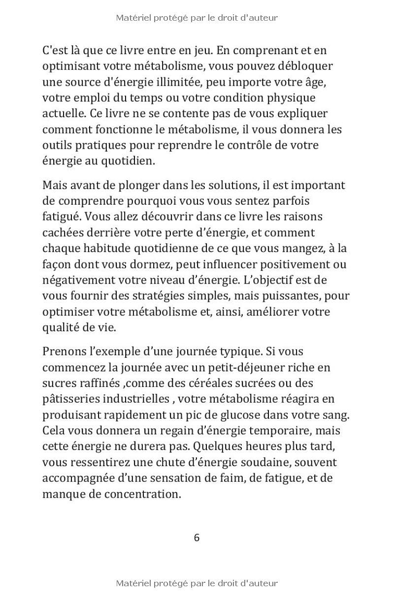 Énergie Illimitée : La Révolution Métabolique pour une Santé Durable: Livre sur le developpement personnel femme et homme