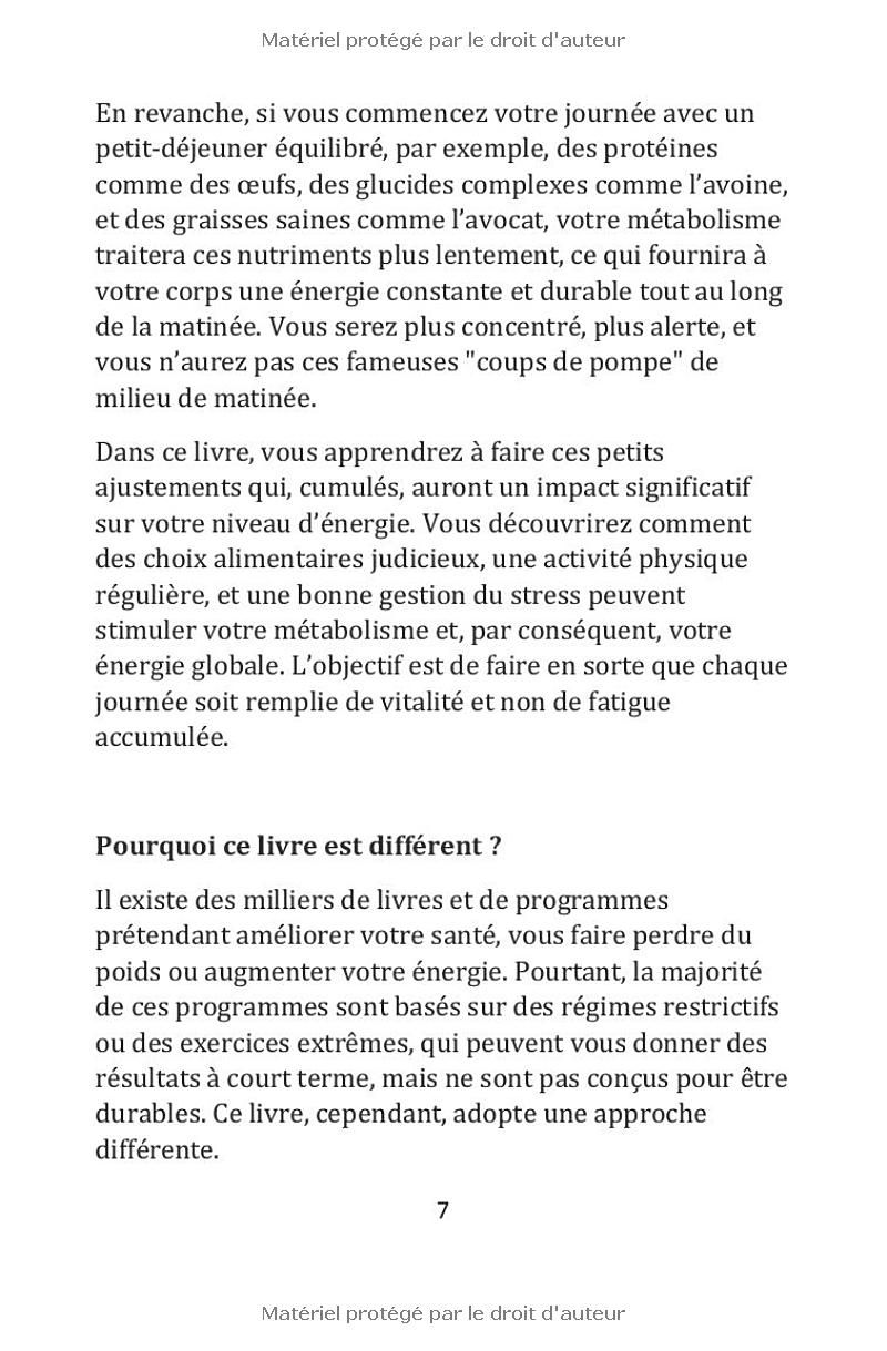 Énergie Illimitée : La Révolution Métabolique pour une Santé Durable: Livre sur le developpement personnel femme et homme