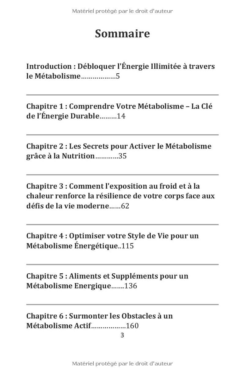 Énergie Illimitée : La Révolution Métabolique pour une Santé Durable: Livre sur le developpement personnel femme et homme