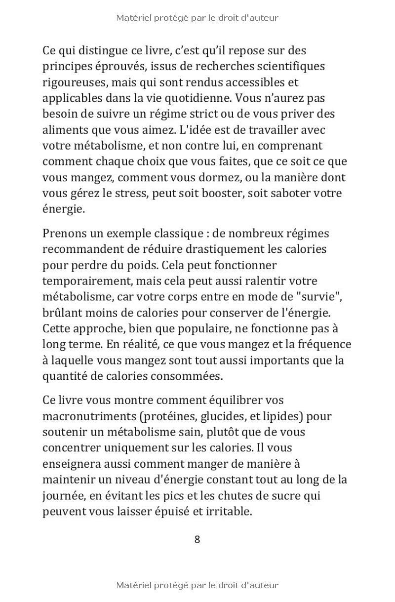 Énergie Illimitée : La Révolution Métabolique pour une Santé Durable: Livre sur le developpement personnel femme et homme